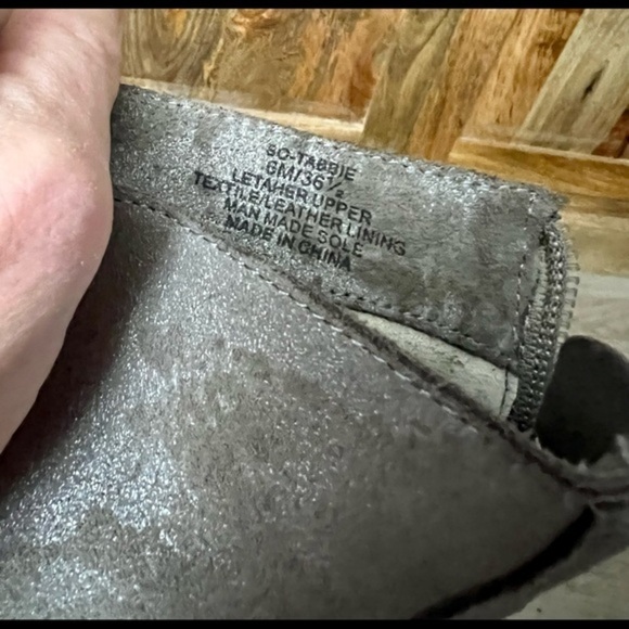 Sole Society So Tabbie Gray Ankle Boot with Open Toes and Back Zip - Picture 9 of 13